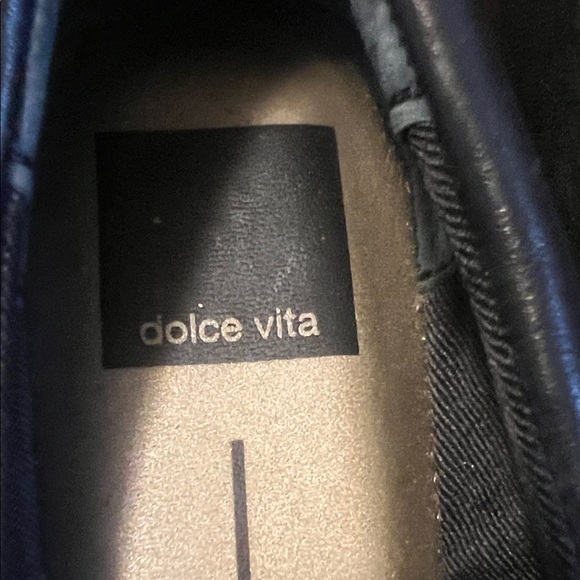 Dolce Vita Black Flats with Gold Accent - Picture 5 of 7